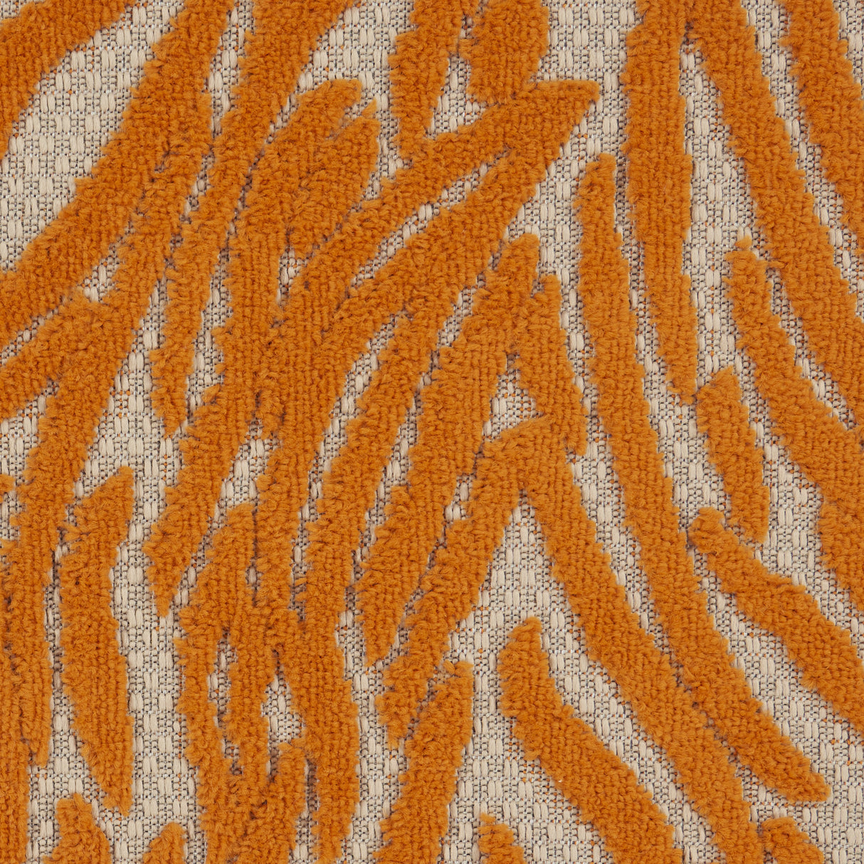 4' X 6' Orange And Ivory Abstract Stain Resistant Indoor Outdoor Area Rug