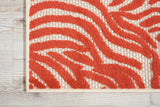 4' X 6' Orange And Ivory Abstract Stain Resistant Indoor Outdoor Area Rug