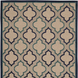 4' X 6' Blue And Ivory Geometric Indoor Outdoor Area Rug