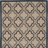 4' X 6' Blue And Ivory Geometric Indoor Outdoor Area Rug