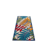 8' X 11' Ivory And Blue Floral Indoor Outdoor Area Rug