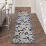 5' X 8' Blue And Gray Indoor Outdoor Area Rug