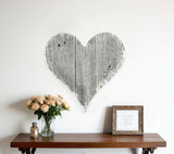 18" Whitewash Reclaimed Wood Heart Wall Decor