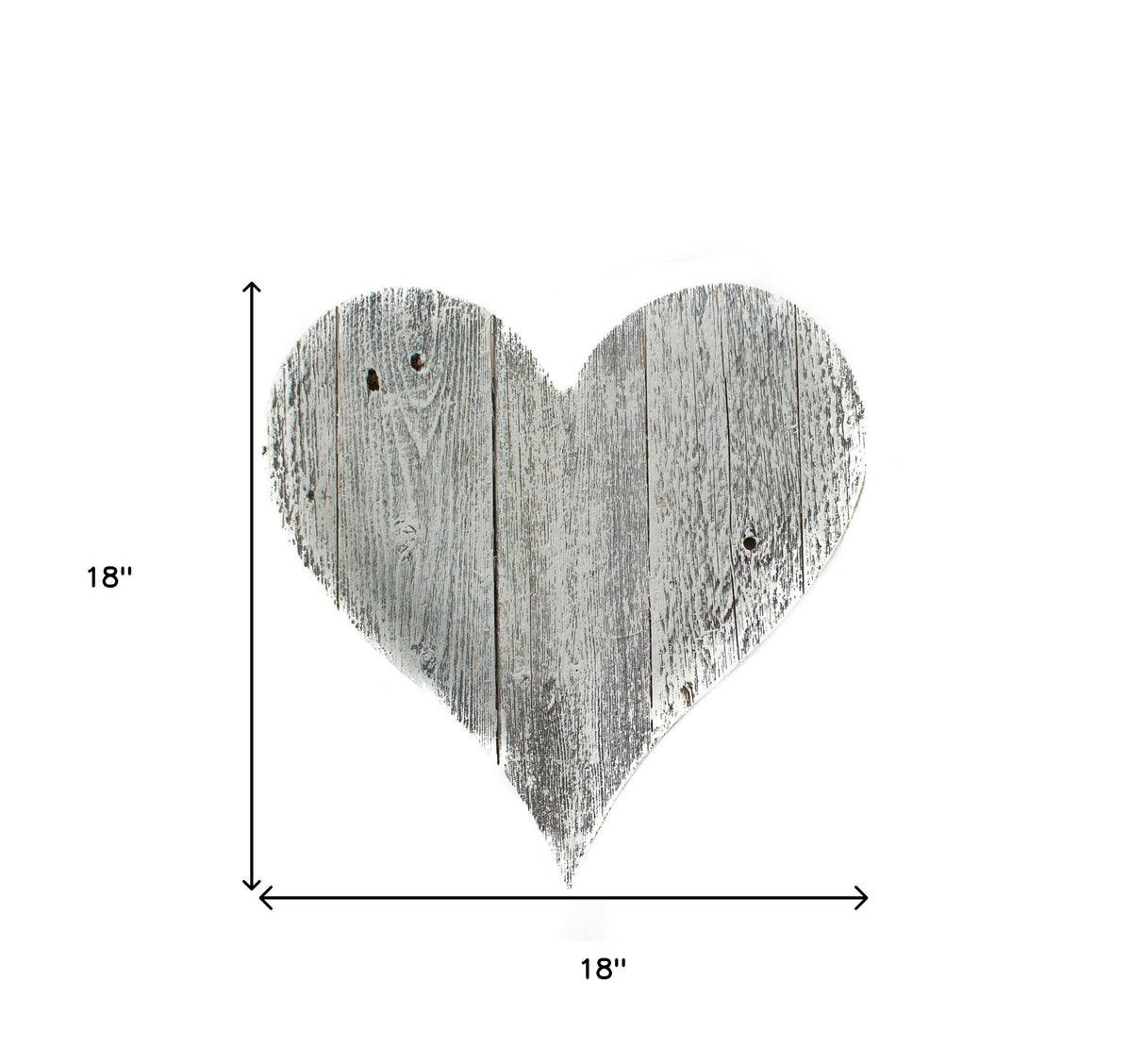 18" Whitewash Reclaimed Wood Heart Wall Decor