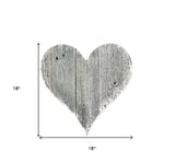 18" Whitewash Reclaimed Wood Heart Wall Decor