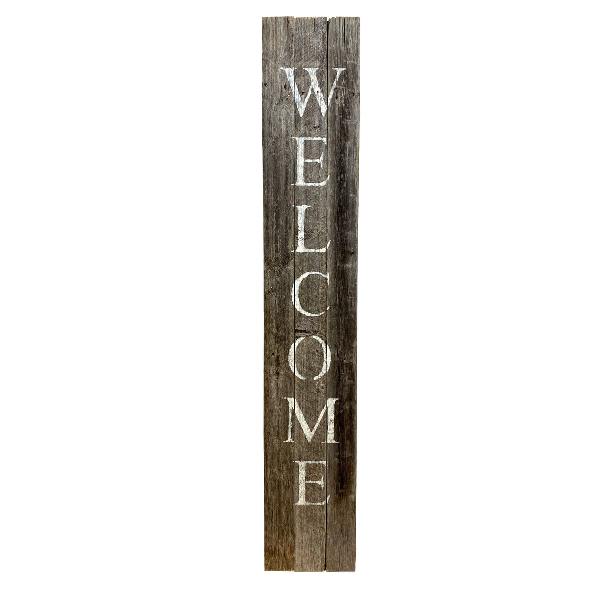 60" Dark Gray and White Wood Porch Welcome Sign