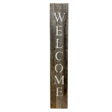 60" Dark Gray and White Wood Porch Welcome Sign