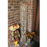 60" Dark Gray and White Wood Porch Welcome Sign