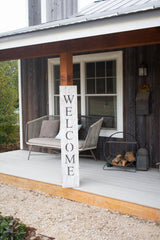 Rustic White Wash Front Porch Welcome Sign