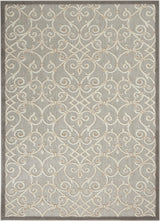 4' X 6' Gray And Ivory Floral Indoor Outdoor Area Rug