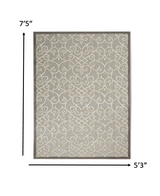 4' X 6' Gray And Ivory Floral Indoor Outdoor Area Rug