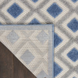 4' X 6' Blue And Gray Geometric Indoor Outdoor Area Rug