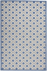 4' X 6' Blue And Gray Geometric Indoor Outdoor Area Rug