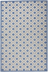 4' X 6' Blue And Gray Geometric Indoor Outdoor Area Rug