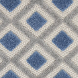 4' X 6' Blue And Gray Geometric Indoor Outdoor Area Rug