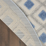 4' X 6' Blue And Gray Geometric Indoor Outdoor Area Rug