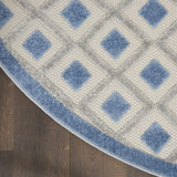 4' X 6' Blue And Gray Geometric Indoor Outdoor Area Rug