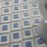 4' X 6' Blue And Gray Geometric Indoor Outdoor Area Rug