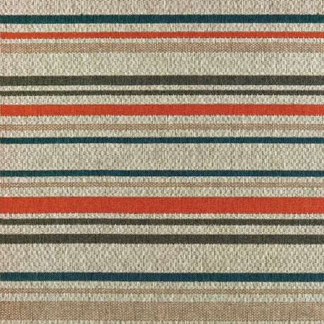 5' X 7' Blue and Gray Striped Indoor Outdoor Area Rug