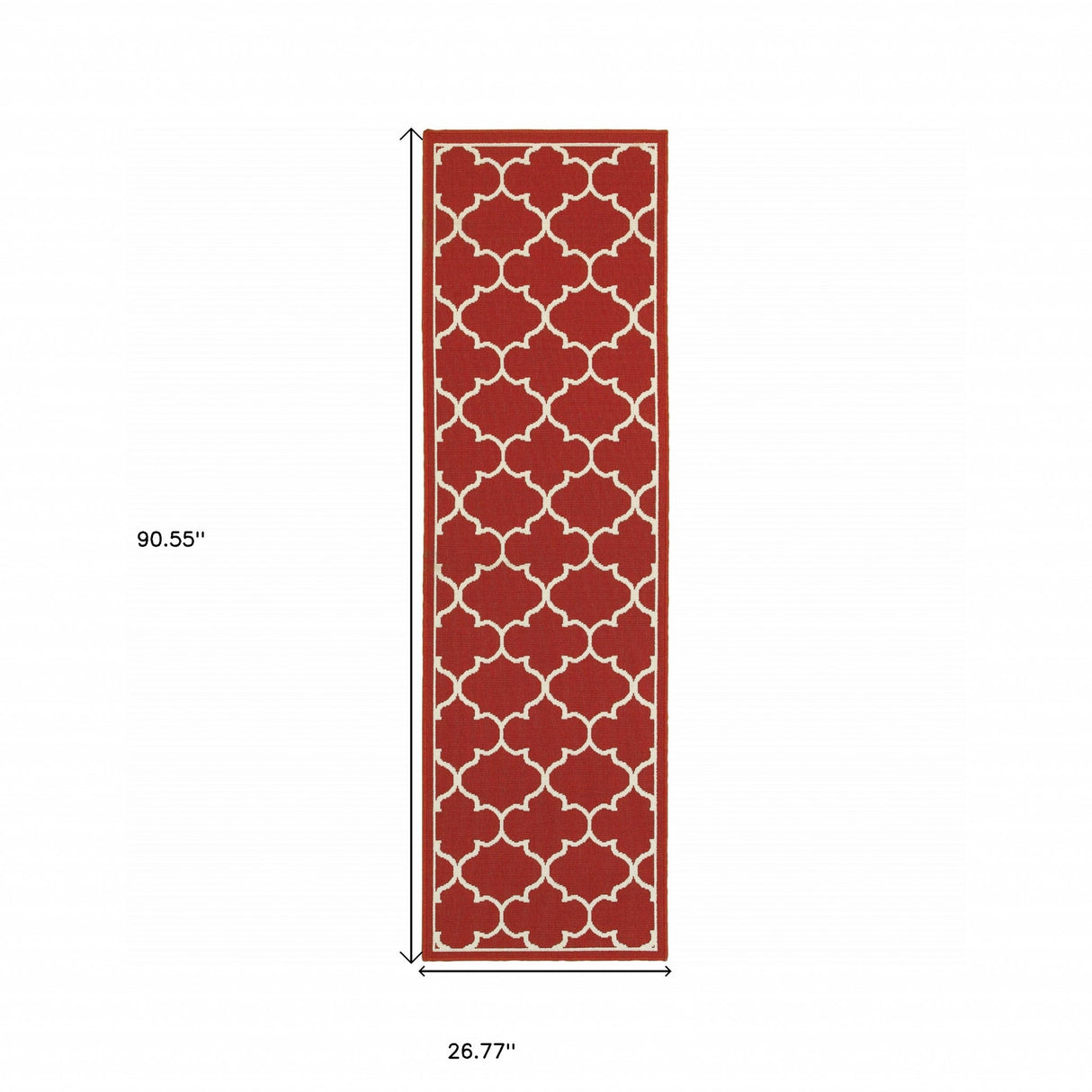 2' X 3' Red and Ivory Indoor Outdoor Area Rug