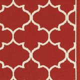 2' X 3' Red and Ivory Indoor Outdoor Area Rug