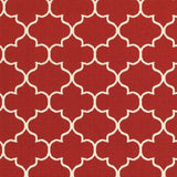 7' X 10' Red and Ivory Indoor Outdoor Area Rug