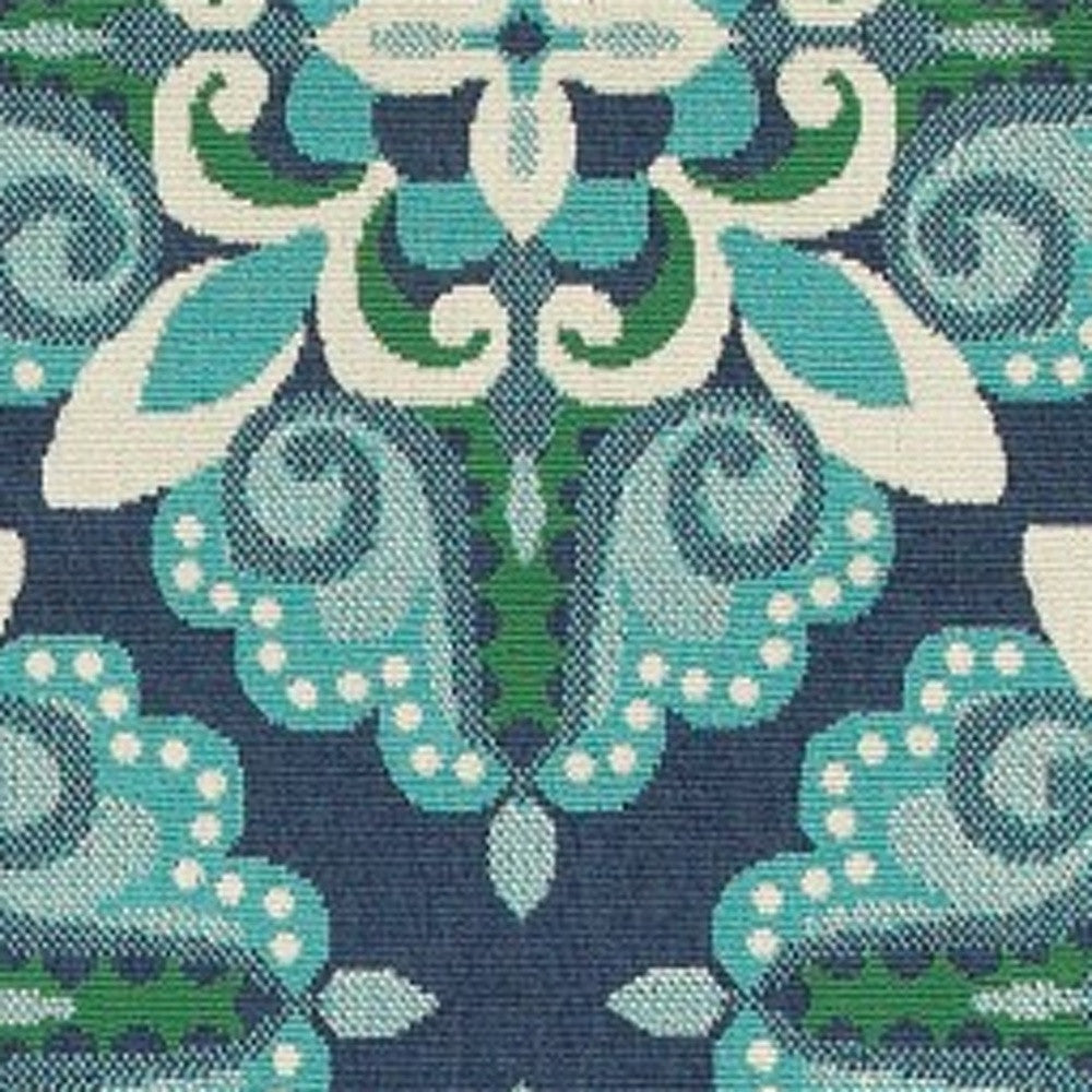 5' X 8' Blue and Green Indoor Outdoor Area Rug