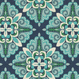 5' X 8' Blue and Green Indoor Outdoor Area Rug