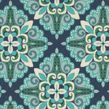 5' X 8' Blue and Green Indoor Outdoor Area Rug