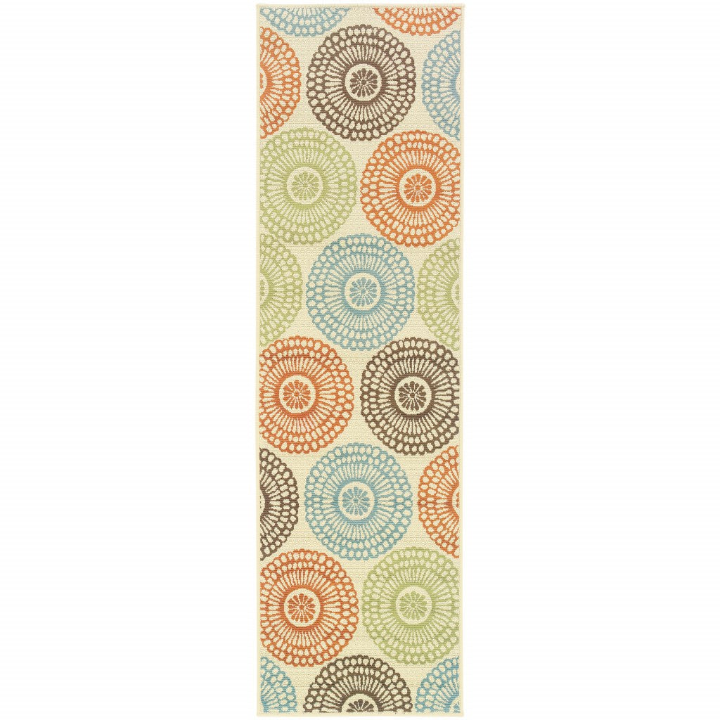 5' X 8' Beige Indoor Outdoor Area Rug