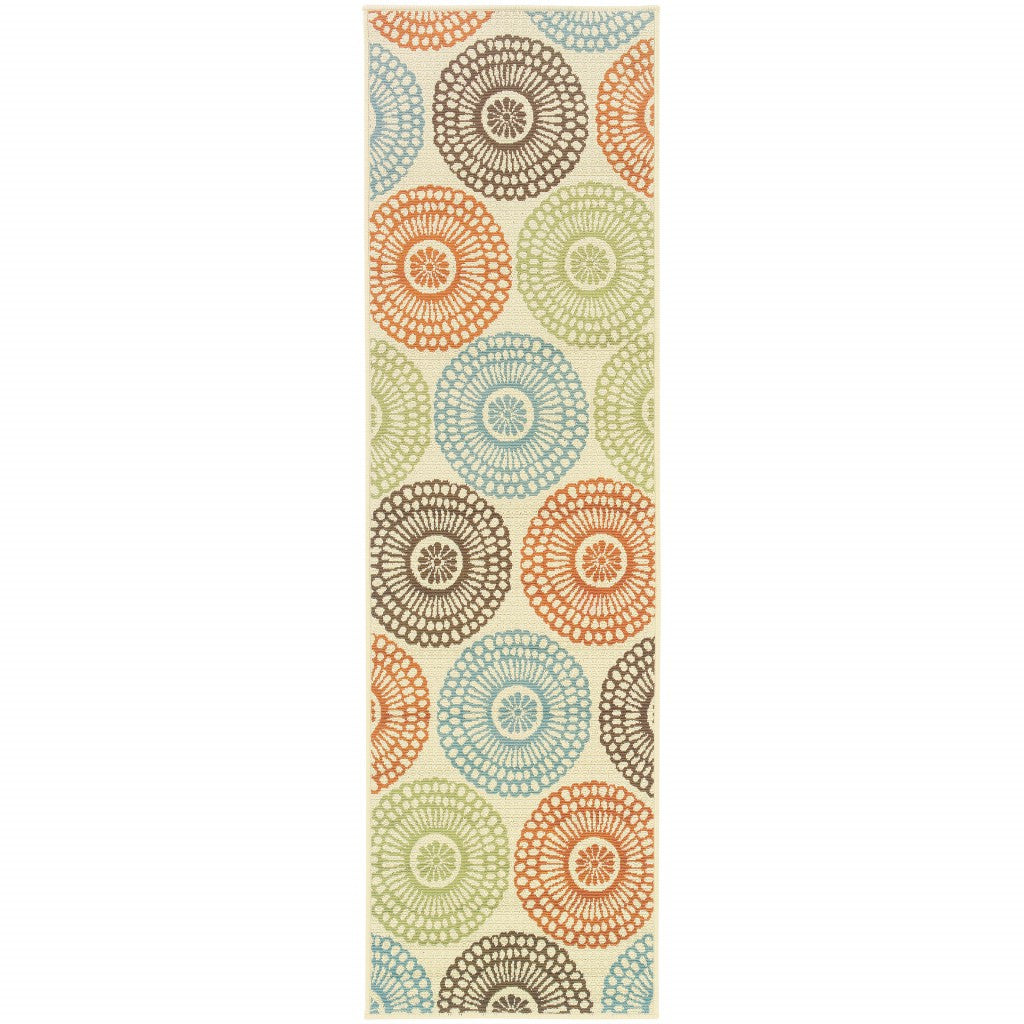 5' X 8' Beige Indoor Outdoor Area Rug