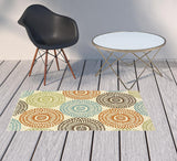 5' X 8' Beige Indoor Outdoor Area Rug