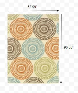 5' X 8' Beige Indoor Outdoor Area Rug