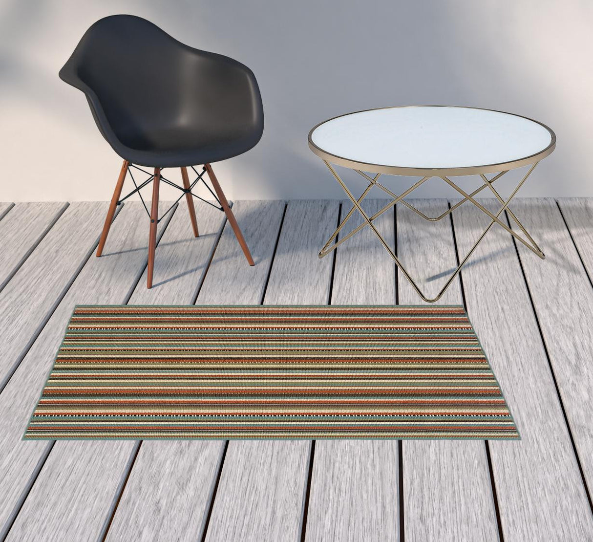 2' X 4' Green Indoor Outdoor Area Rug