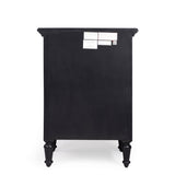 Classic Black 3 Drawer Nightstand