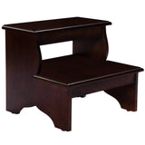 15" Dark Brown Wood Handcrafted Step Stool