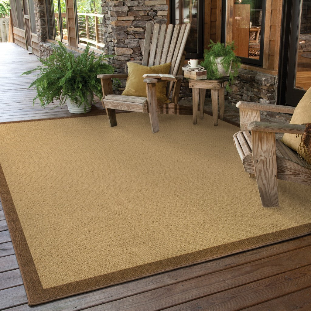 6' X 9' Beige Indoor Outdoor Area Rug