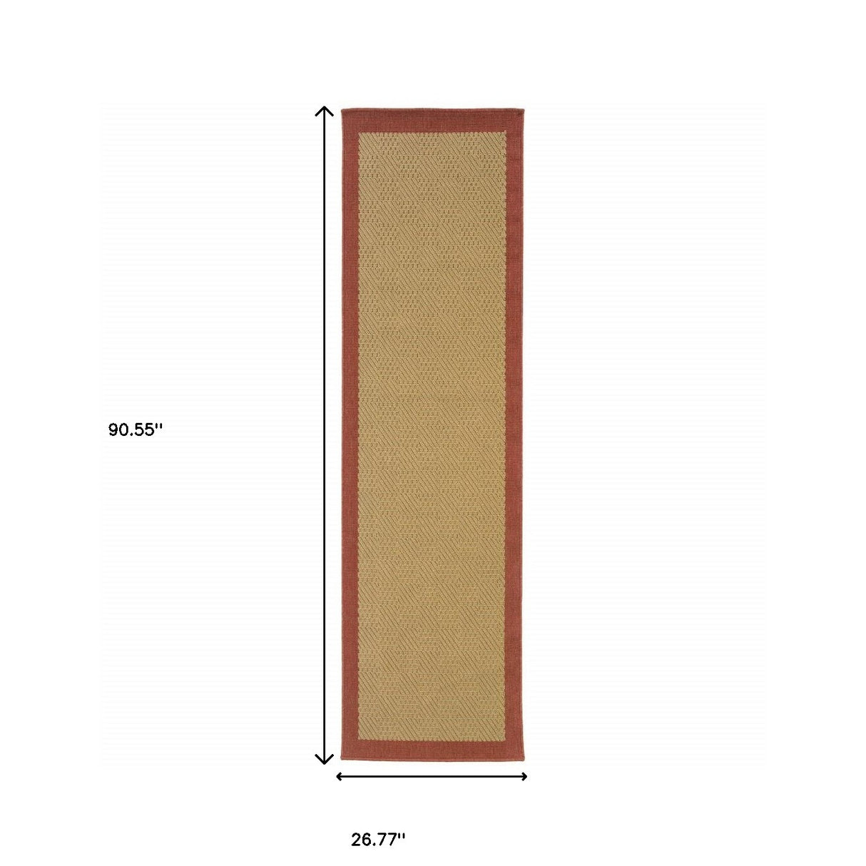 2' X 8' Beige Indoor Outdoor Area Rug