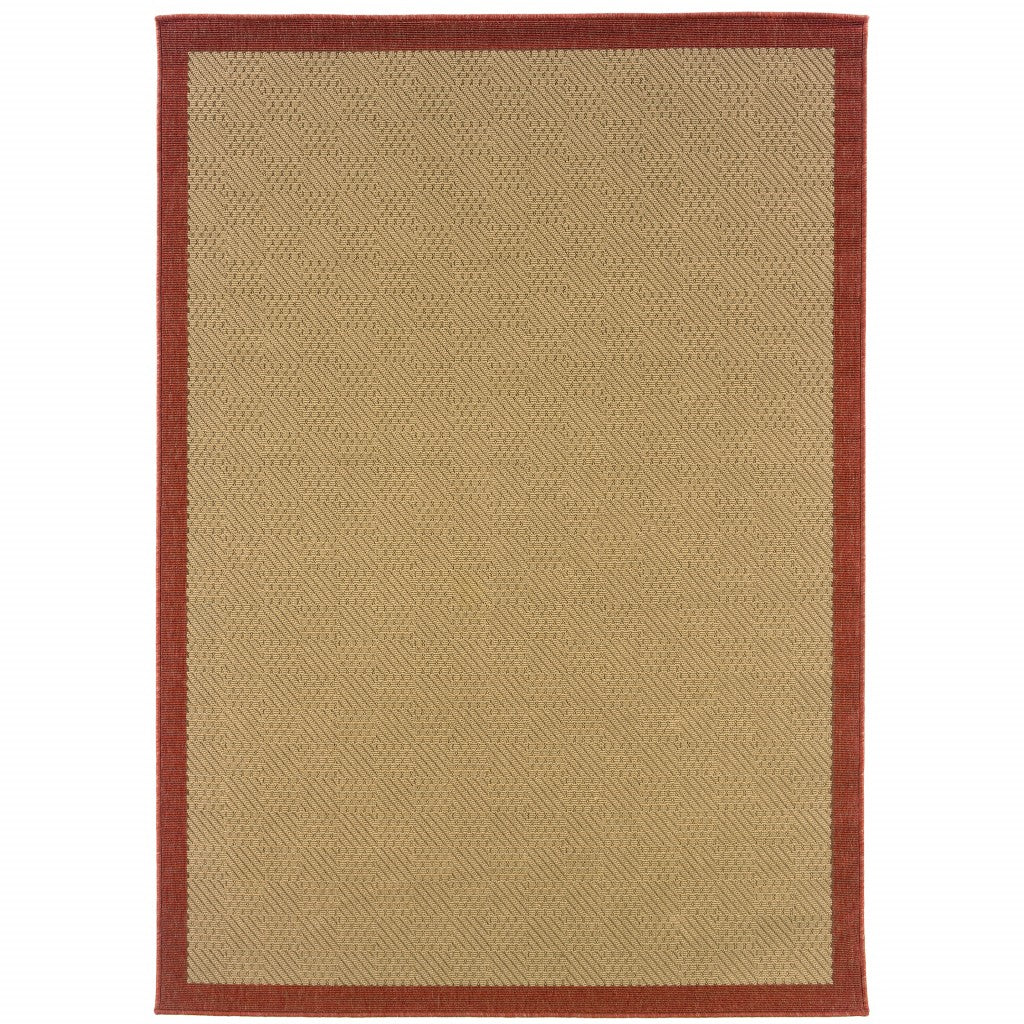 2' X 8' Beige Indoor Outdoor Area Rug