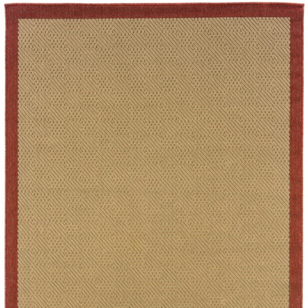 5' X 8' Beige Indoor Outdoor Area Rug