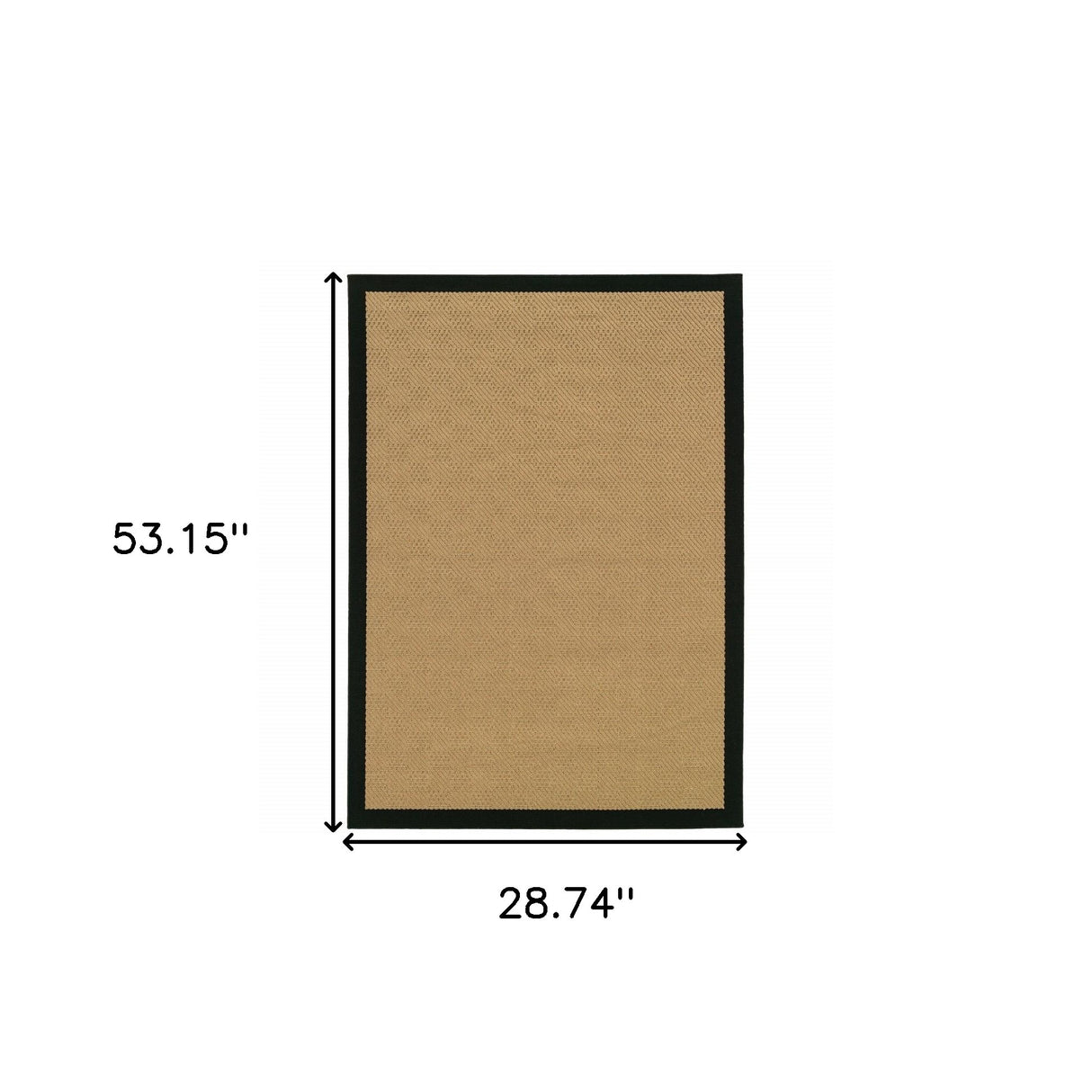 4' X 6' Beige and Black Indoor Outdoor Area Rug