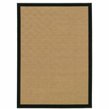 4' X 6' Beige and Black Indoor Outdoor Area Rug