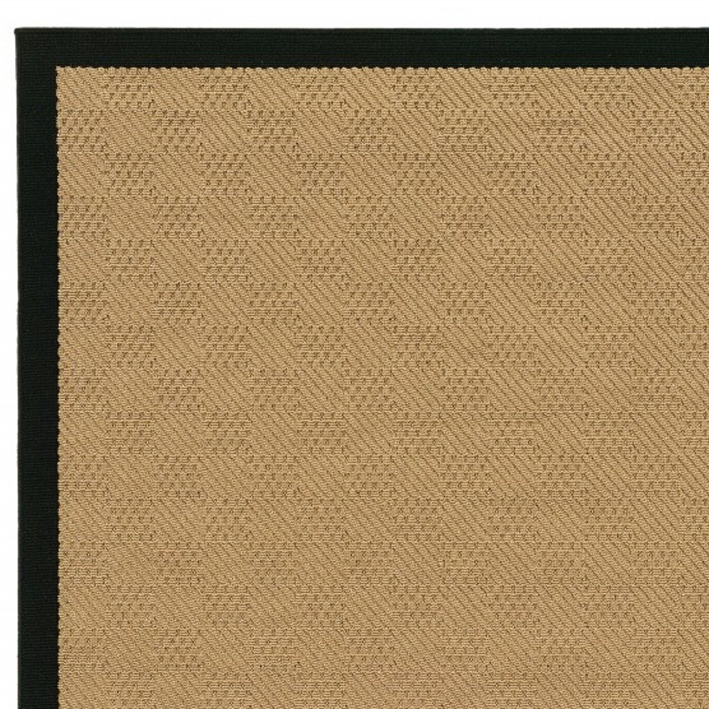 Beige and Black Indoor Outdoor Area Rug