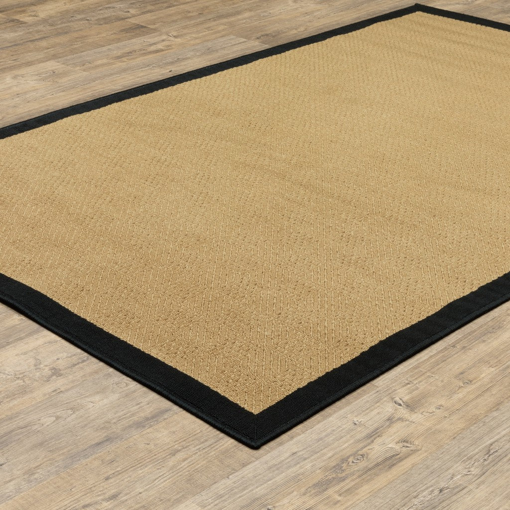 Beige and Black Indoor Outdoor Area Rug