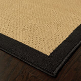 Beige and Black Indoor Outdoor Area Rug