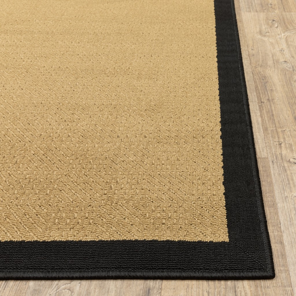 Beige and Black Indoor Outdoor Area Rug