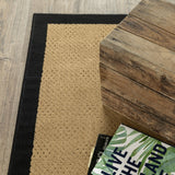 Beige and Black Indoor Outdoor Area Rug