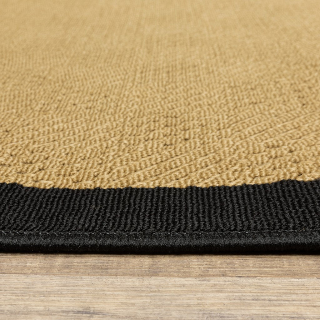 Beige and Black Indoor Outdoor Area Rug