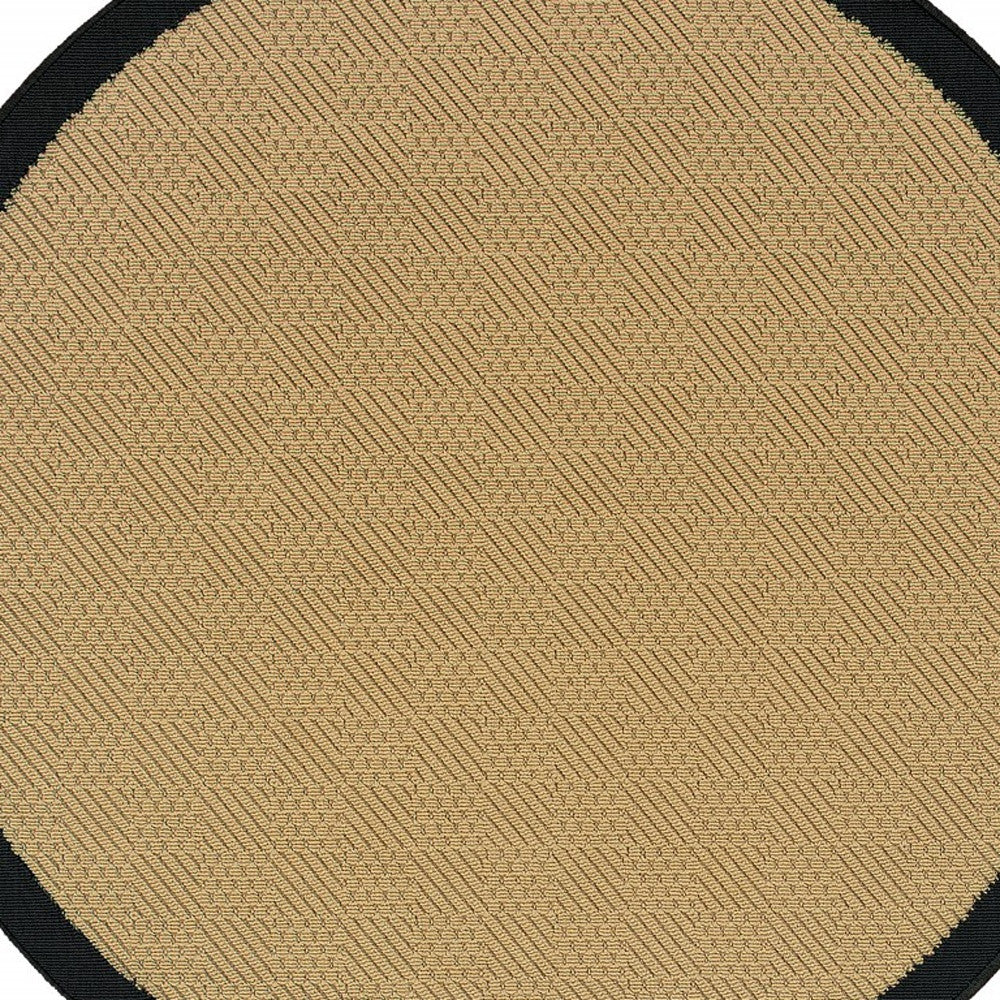 Beige and Black Indoor Outdoor Area Rug