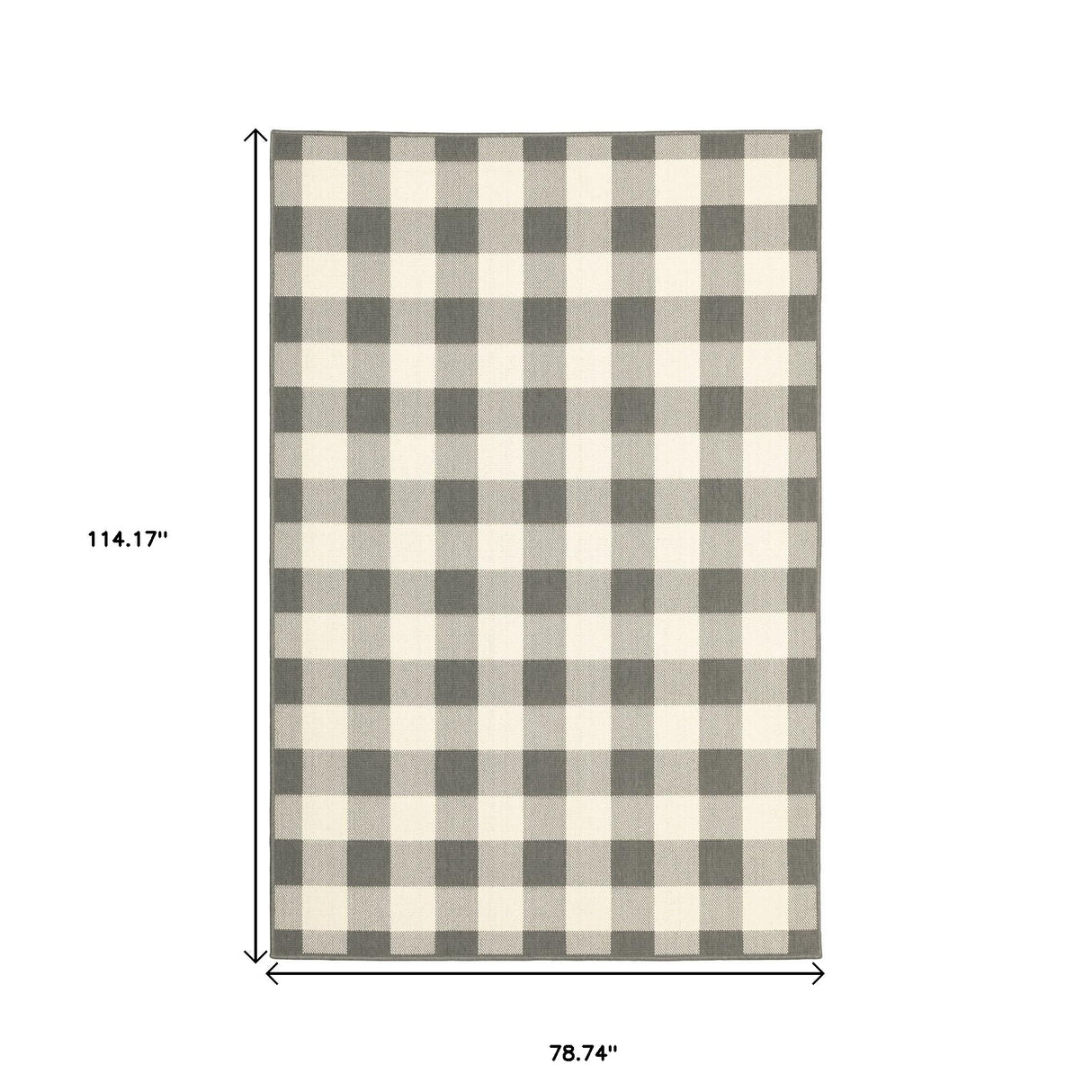 8' X 11' Gray and Ivory Indoor Outdoor Area Rug